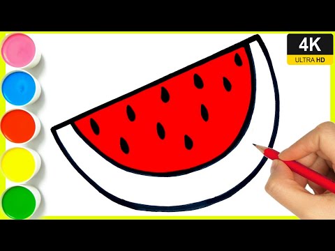 How to Draw a Cute Watermelon Ice Cream || Easy for Beginners Drawing Watermelon | Colouring Drawing