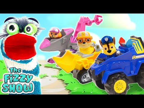 Fizzy Explores The Paw Patrol Pups Rescue Mission Trucks | Fun Videos For Kids