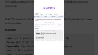 K closest Points to Origin #geeksforgeeks #coding #gfg #python #gfgpractice #programming #gfgpotd