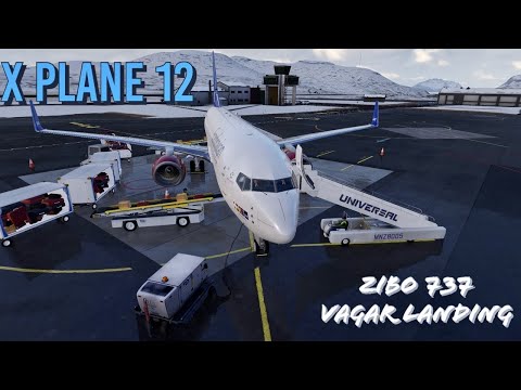 X plane 12 Zibo 737 Vagar(EKVG) landing