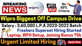 Wipro Superset Urgent Direct Hiring Started | Wipro Off-Campus Drive 2022 | 2023 Batch Salary & Role