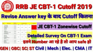 RRB JE CBT-1 Cutoff after Revise Answer key 2019, JE Expected cutoff, Detailed survey on Cutoff 2019