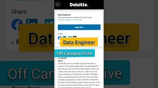 #deloitte Off campus Hiring #shorts