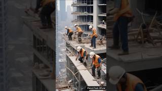 😱 Building Construction Work #crane #construction #building