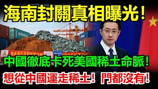 海南封關內幕曝光！中國鎖死稀土出口動脈！美國稀土進口被卡死，川普急電五角大樓詢問替代方案！國防部報告一句話震撼：沒中國稀土，我們導彈都造不出！#關稅#关税#稀土#川普#美國#中國