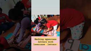 Sovi is busy in maching uppercase letters with lowercase letters ABCD😘😘