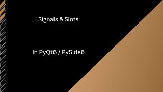 Working with signals and slots in PySide or PyQt.