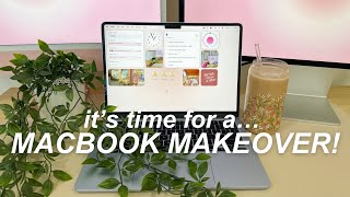 GET MY MACBOOK READY WITH ME 🎀💻✨ {Mac customization + productivity tips!}