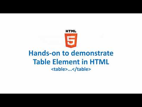 Hands-on to demonstrate Table Element in HTML