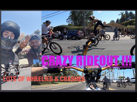 SE Bike Rideout/RRDBLOCKS ! TONS of Wheelies & Crashes E-bike beach ride