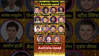 Champions trophy 2025 | icc champions trophy 2025 |Australia squad #shorts