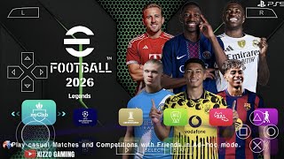 EFOOTBALL PES 2026 PPSSPP ISO NO TEXTURES & NO SAVEDATA NEW KITS 2025/26 REAL FACES & TRANSFERS