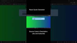 Making Quote Generator with React.js #React #shorts #javascript #programming #reactapp