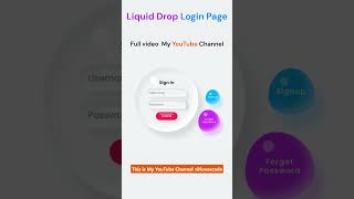 😍Glassmorphism + Liquid Drop Login Page  HTML CSS