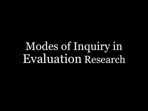 Modes of Inquiry in Evaluation Research