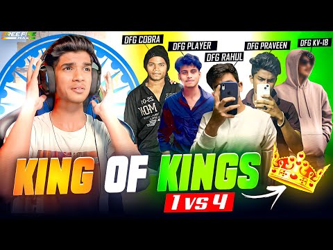 👑KING OF KINGS  ?? | 1 VS 4🔥| 😨WAR AGAINST THEMSELF🤬| FREE FIRE IN TELUGU #dfg #freefire