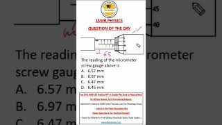 JAMB Physics Question of the Day - Micrometer Screw Gauge #jamb #dtwtutorials #jamb2025