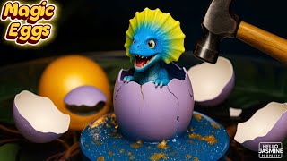 Slime Egg Surprise! Dinosaur? A T-Rex Emerges from This Egg! (Magic Egg Series 13 – ASMR)