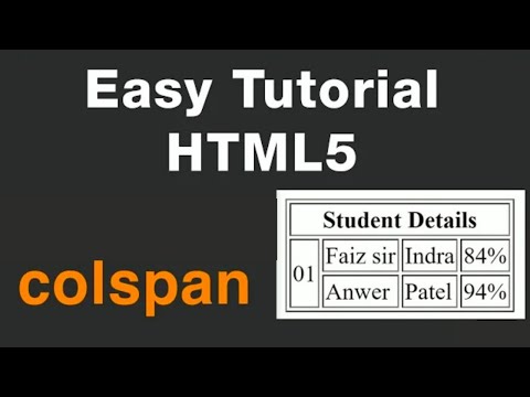 colspan in html tutorial||colspan Kya ha