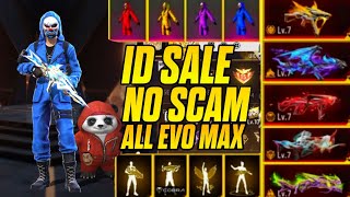 Free Fire id Sell Low Price 😱💸|| FF id Sell 🛒Low Price ma id🤯💸|| All Evo Max || Trusted id Seller💯✅