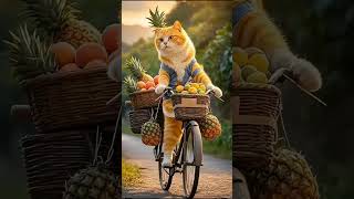 Cat riding cycle funny video#dancingcat #catdancer  🐾🎊🐈