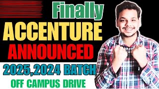 Finally Accenture 2025,2024 Batch Hiring Announced | OFF Campus Drive 2025, 2024 Batch Hiring