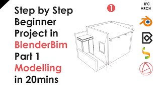 BlenderBim Beginner Tutorial - Step by Step Project - Part 1 - Modelling in 20mins