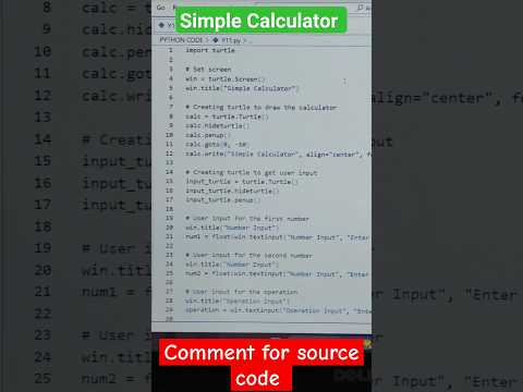 Simple Calculator🧮 Using Python🔥🔥😊  #calculator #python #trending #shorts #short #viral