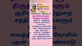 நவக்கிரக தலங்கள், வாகனங்கள்