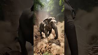 Elephant Mother Rescues Her Baby From Landslide!