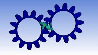 Cast bronze spur gear stress intensity animation