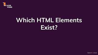 Part 7 Which HTML Elements Exist Day 2 opendir cloud