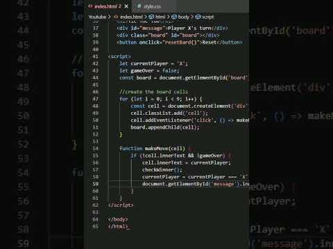 Tic Tac Toe JavaScript | Tic Tac Toe game using Html CSS JavaScript