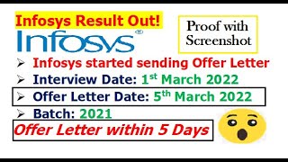 Infosys Result is out! Infosys started sending Offer Letter | Interview Date? Offer Letter Date?
