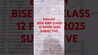 BISE BWP ENGLISH CLASS 12 PAPER 2025