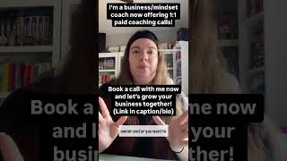 I’m a business/mindset coach offering 1:1 coaching calls for biz owners! Book with link in caption!