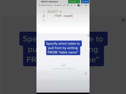 Learn SQL in 60 Seconds! Lesson #1: SELECT Statement #sql #coding #code #tech #tutorial #career