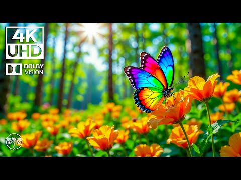 Butterfly Garden Serenade 4K 🦋🍃  Gentle Piano and Graceful Flight Amidst Lush Flora