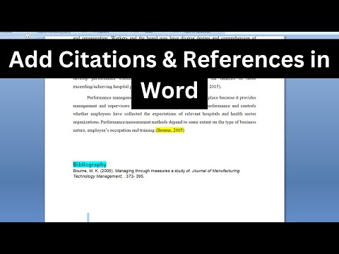 How to Add Citations & References in Word