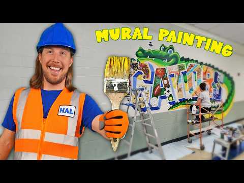 Handyman Hal helps Paint a Mural | Learn about Art and Painting