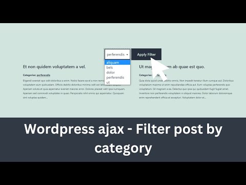 WordPress Ajax filter posts using the Category | Filter post by category using ajax WordPress Hindi