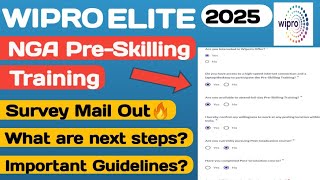 🔥WIPRO Pre-Skilling Training Survey Mail OUT || NGA training 2025 #wiproelite #wiprowilp #wipro