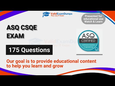 ASQ CSQE, Certified Software Quality Engineer Exam