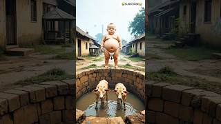 Unbelievable! Pigs Fell on Cows from a Baby’s Mouth🤯 #shorts