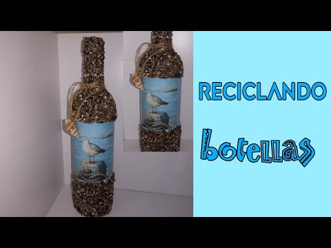 DIY _Idea Para Decorar Botellas De Vidrio Manualidades faciles  #reciclandobotellas