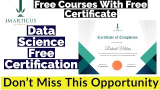 Imarticus Free Courses With Free Certificate | Data Science Free Certification | Free Certificate