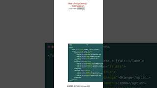 Master the Use of Optgroup in HTML Dropdowns #html #dropdown #webdevelopment #frontend