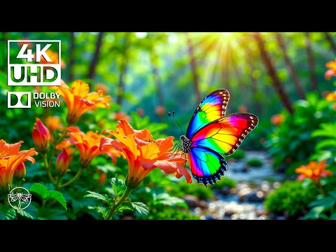 Echoes of Wings 4K 🦋🎼 | Peaceful Piano Melodies and Butterfly Dance in Green Silence
