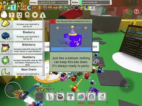 I got Gifted buoyant bee from 547 blue berries in bee swarm simulator