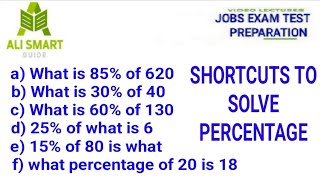 percentage problems tricks and shortcuts